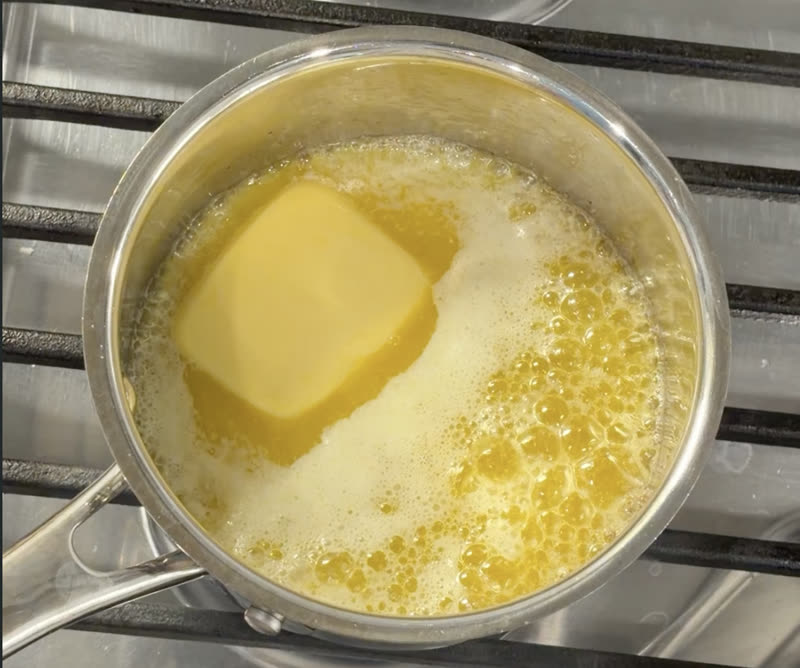 Butter melting in a pan